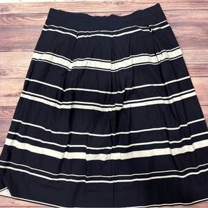 NWOT Ann Taylor Classic Navy and White Striped Midi Skirt